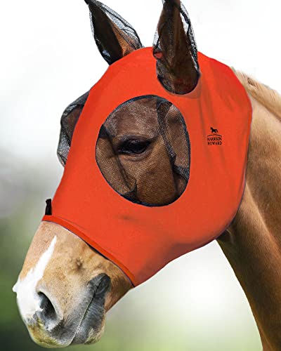 Harrison Howard Super Comfort Stretchy Fly Mask Large Eye Space with UV Protection Soft on Skin with Breathability Orange M Harrison Howard Super Comfort Stretchy Fly Mask Large Eye Space with UV Protection Soft on Skin with Breathability Orange M von Harrison Howard
