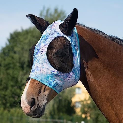 Harrison Howard Super Comfort Stretchy Fly Mask Large Eye Space with UV Protection Soft on Skin with Breathability Pastell Mix (M) von Harrison Howard