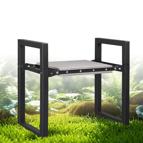 Harrms Garten Kniebank, Sitzhocker Klappbar, 31cm extra breite Sitzfläche, Gartenhocker mit Komfortpolster, Perfekt für Gartenarbeit, Camping & Angeln, Geschenk für Gärtner, Schwarz von Harrms