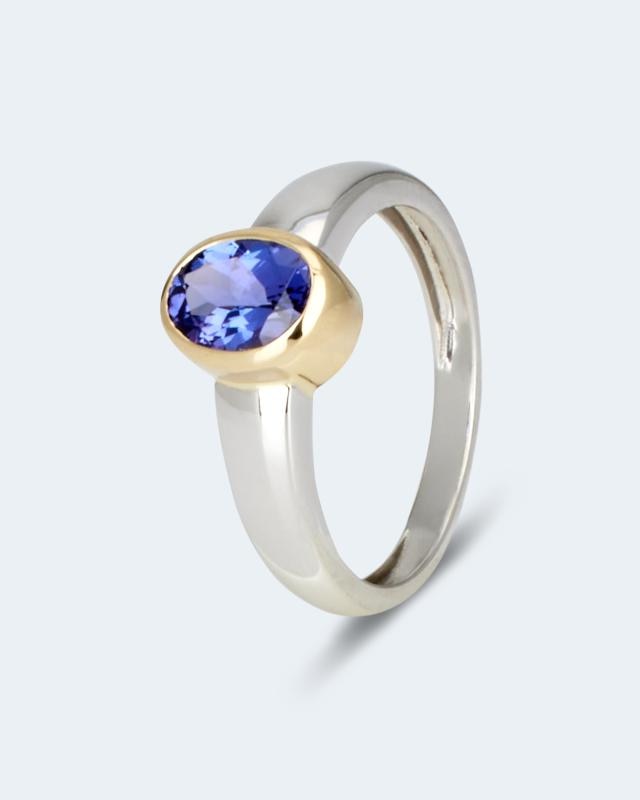 Bicolor-Ring mit Tansanit AAAA von Harry Ivens