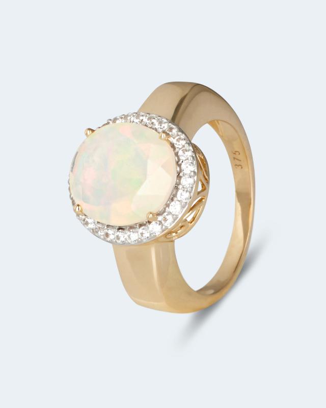 Ring mit Äthiopischem Opal & Zirkonen von Harry Ivens