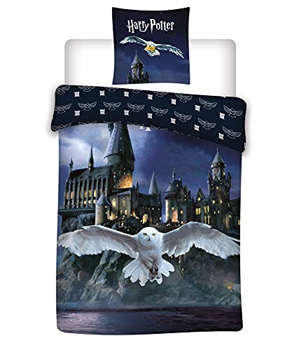 Bettwäsche-Set Harry Potter, Bettbezug 140 x 200 cm Kissenbezug, Hogwarts 63 x 63 cm, 100% Polyester von Harry Potter