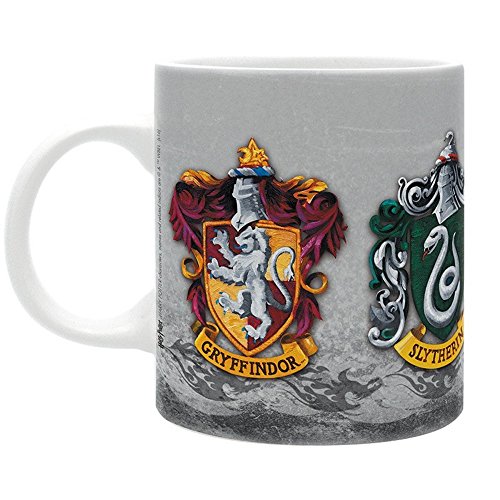 Harry Potter - Keramik Tasse - Hogwarts Wappen - Gryffindor - Hufflepuff - Slytherin - Ravenclaw - Geschenkbox von Harry Potter