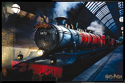 Harry Potter Poster Plakat | Bild und Kunststoff-Rahmen - Hogwarts Express, Zug, Bahnhof (91 x 61cm) von Harry Potter