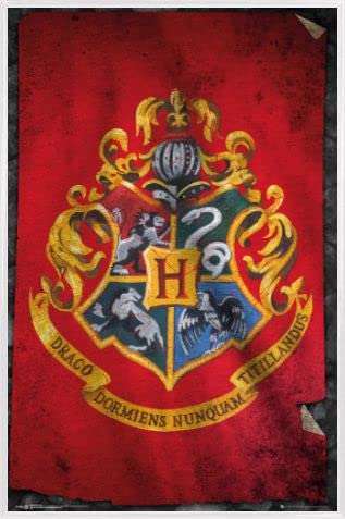 Harry Potter 1art1 Poster Plakat | Bild und Kunststoff-Rahmen - Hogwarts Flagge (91 x 61cm) von Harry Potter