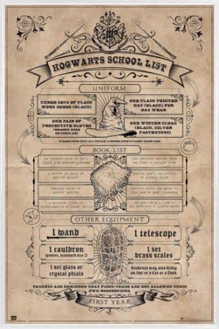 Harry Potter Poster Plakat | Bild und Kunststoff-Rahmen - Hogwarts School List (91 x 61cm) von Harry Potter