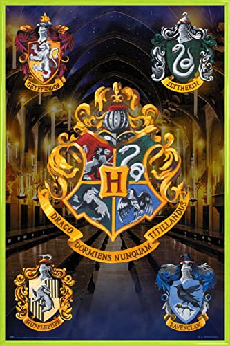 Harry Potter Poster Plakat | Bild und Kunststoff-Rahmen - Hogwarts Shields (91 x 61cm) von Harry Potter