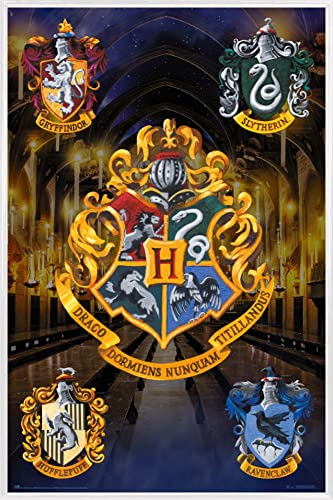 Harry Potter Poster Plakat | Bild und Kunststoff-Rahmen - Hogwarts Shields (91 x 61cm) von Harry Potter
