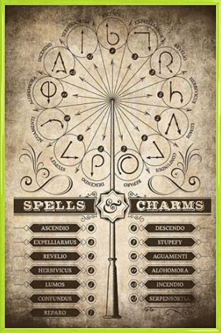 Harry Potter Poster Plakat | Bild und Kunststoff-Rahmen - Spells & Charms (91 x 61cm) von Harry Potter