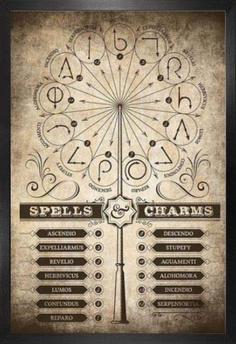 Harry Potter Poster Plakat | Bild und MDF-Rahmen - Spells & Charms (91 x 61cm) von Harry Potter