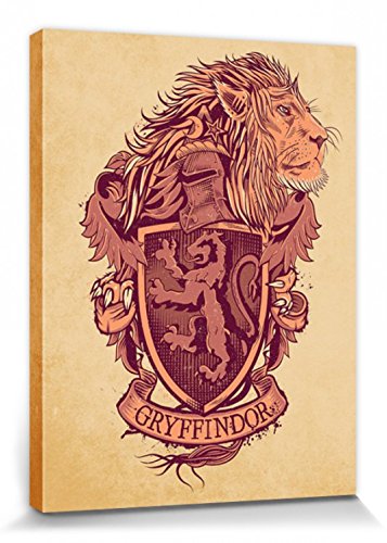 Harry Potter 1art1 Poster Wappen Von Gryffindor Bilder Leinwand-Bild Auf Keilrahmen | XXL-Wandbild Poster Kunstdruck Als Leinwandbild 80x60 cm von Harry Potter