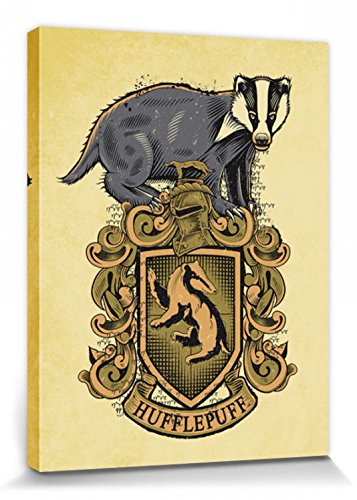 Harry Potter 1art1 Poster Wappen Von Hufflepuff Bilder Leinwand-Bild Auf Keilrahmen | XXL-Wandbild Poster Kunstdruck Als Leinwandbild 80x60 cm von Harry Potter