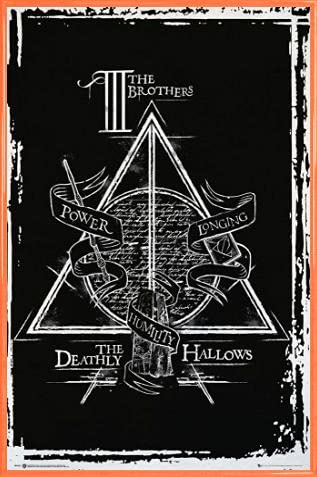 HARRY POTTER Poster Plakat | Bild und Kunststoff-Rahmen - Deathly Hallows Graphic (91 x 61cm) von HARRY POTTER