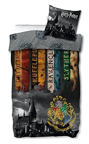 Harry Potter Bettwäsche, Bettdeckenbezug, 140 x 200 cm und Kissen, 63 x 63 cm von Harry Potter