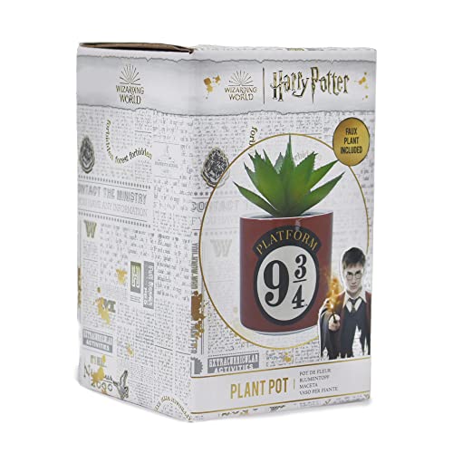 Harry Potter Blumentopf mit Kunstpflanze 11,7 cm – Plattform 9 3/4 – Blumentopf für den Innenbereich – kleiner Blumentopf Dekor von Harry Potter