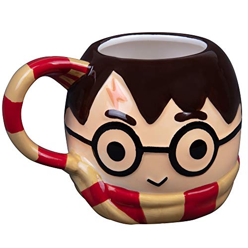 Harry Potter Figurale Kaffeetasse, 680 ml, niedliches Chibi-Design mit Gryffindor-Schal-Griff, Keramik von Harry Potter