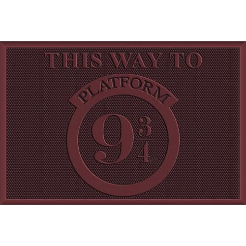 Harry Potter Fußmatte (Plattform 9 und ¾ Design) 40 cm x 60 cm Gummimatte, Geschenke für Frauen Geschenke für Männer – Offizielles Merchandise-Produkt von Harry Potter