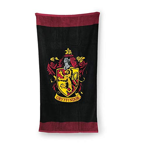 Unbekannt Harry Potter Gryffindor Badetuch/Strandtuch, offizielles Design, Baumwolle, Schwarz, 75 x 150 cm, GR91915, 75 x 150cm von Harry Potter