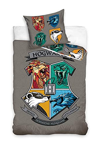 Harry Potter HP201041 Bettbezug mit Kissenbezug 140x200+70x90 cm Baumwolle von Harry Potter