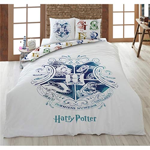 Harry Potter Hogwarts Bettwäsche-Set, Baumwolle, Deckenbezug 240 x 220 cm und 2 Kopfkissenbezügen 65 x 65 cm von Harry Potter