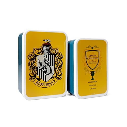 Harry Potter Hufflepuff Snackbox-Set, 2er-Set, Bento-Lunchbox für Kinder und Erwachsene, Gelb Harry Potter Hufflepuff Snackbox-Set, 2er-Set, Bento-Lunchbox für Kinder und Erwachsene, Gelb von Harry Potter