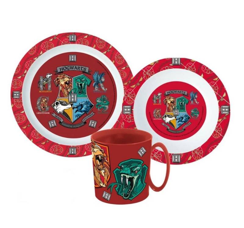 Harry Potter Kindergeschirr-Set Harry Potter Hogwarts Kinder Geschirr-Set 3 teilig (3-tlg), 1 Personen, Kuststoff, Becher Teller Schüssel von Harry Potter