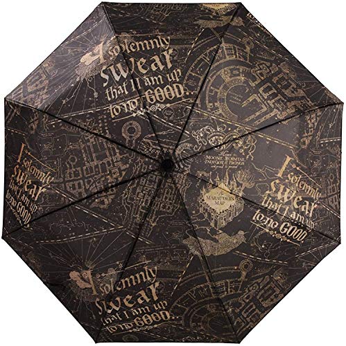 Harry Potter Offizieller Solemnly Swear faltbarer Regenschirm – Damen-Accessoires von Harry Potter