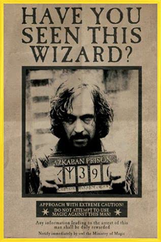Harry Potter Poster Plakat | Bild und Kunststoff-Rahmen - Sirius Black Gesucht (91 x 61cm) von Harry Potter
