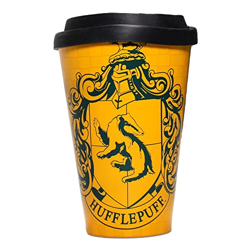 Harry Potter Reisebecher 400 ml – Proud Hufflepuff – RPET – Kaffeetasse Reisebecher – wiederverwendbare Becher für heiße Getränke – Öko-Reisebecher von Harry Potter