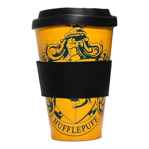 Harry Potter Reisebecher 400 ml – Proud Hufflepuff – RPET – Kaffeetasse Reisebecher – wiederverwendbare Becher für heiße Getränke – Öko-Reisebecher von Harry Potter