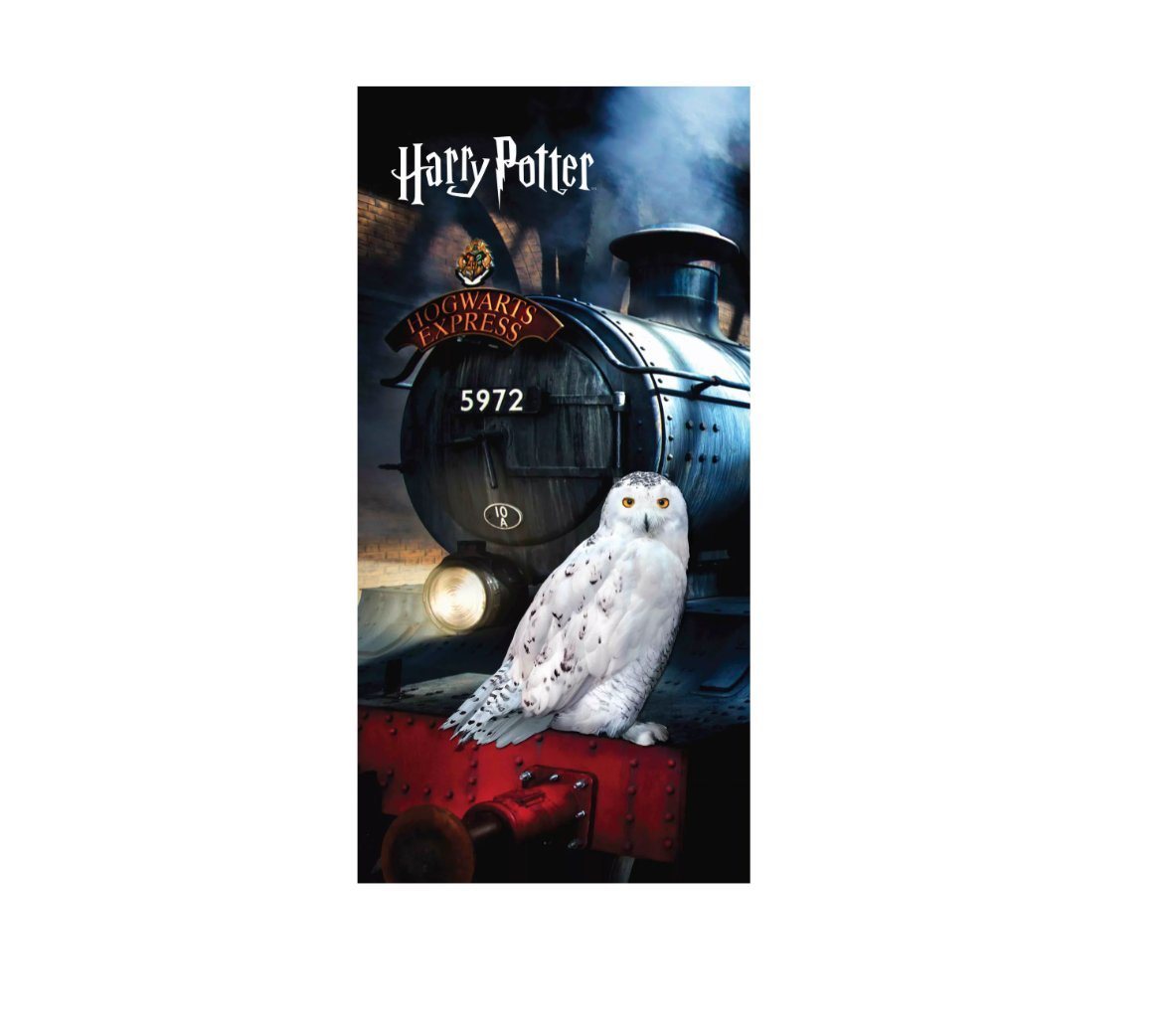 Harry Potter Strandtuch Harry Potter Hogwarts Express Eule 70 x 140 cm Strandtuch / Badetuch, Baumwolle von Harry Potter