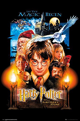 Harry Potter und der Stein der Weisen Poster (61cm x 91,5cm) + 2 St. Schwarze Posterleisten mit Aufhängung von Harry Potter