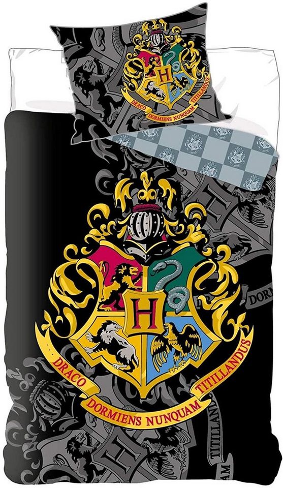 Kinderbettwäsche Harry Potter Wende Bettwäsche Hogwarts Wappen 2tlg 135 x 200 cm 80 x 80 cm, Harry Potter von Harry Potter