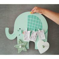 Kindergederobe Elefant, Fotohalter Grüner Bilderrahmen Und Garderobe, Memohalter Wand, Wandregal Kindergederobe Elefant, Fotohalter Grüner Bilderrahmen Und Garderobe, Memohalter Wand, Wandregal von HarryWOODDesign