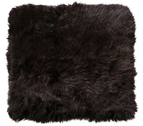 Harrys-Collection Sitzkissen 42x42 cm aus bestem Lammfell hochwollig, Farben:Dunkelbraun von Harrys-Collection