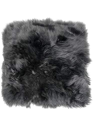 Harrys-Collection Sitzkissen 42x42 cm aus bestem Lammfell hochwollig, Farben:dunkelgrau von Harrys-Collection