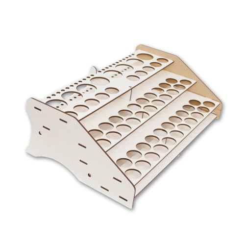Hartem - Farbregal für Modellfarben & Pinsel - Aufbewahrungsständer aus Holz für Acrylfarben - Für 52x18ml & 8x 35ml/60ml Flaschen + 22 Pinsel - Kompakt & Einfach zu montieren - Ideal für Hobbyisten & Hartem - Farbregal für Modellfarben & Pinsel - Aufbewahrungsständer aus Holz für Acrylfarben - Für 52x18ml & 8x 35ml/60ml Flaschen + 22 Pinsel - Kompakt & Einfach zu montieren - Ideal für Hobbyisten & von Hartem