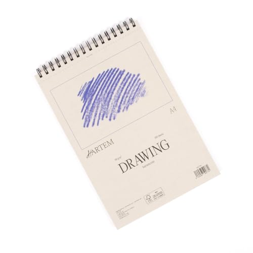 Hartem - Zeichenblock mit 100 Blatt | Ringbindung | Grammatur 90 g/m² | A4 (21 x 29,7 cm) von Hartem