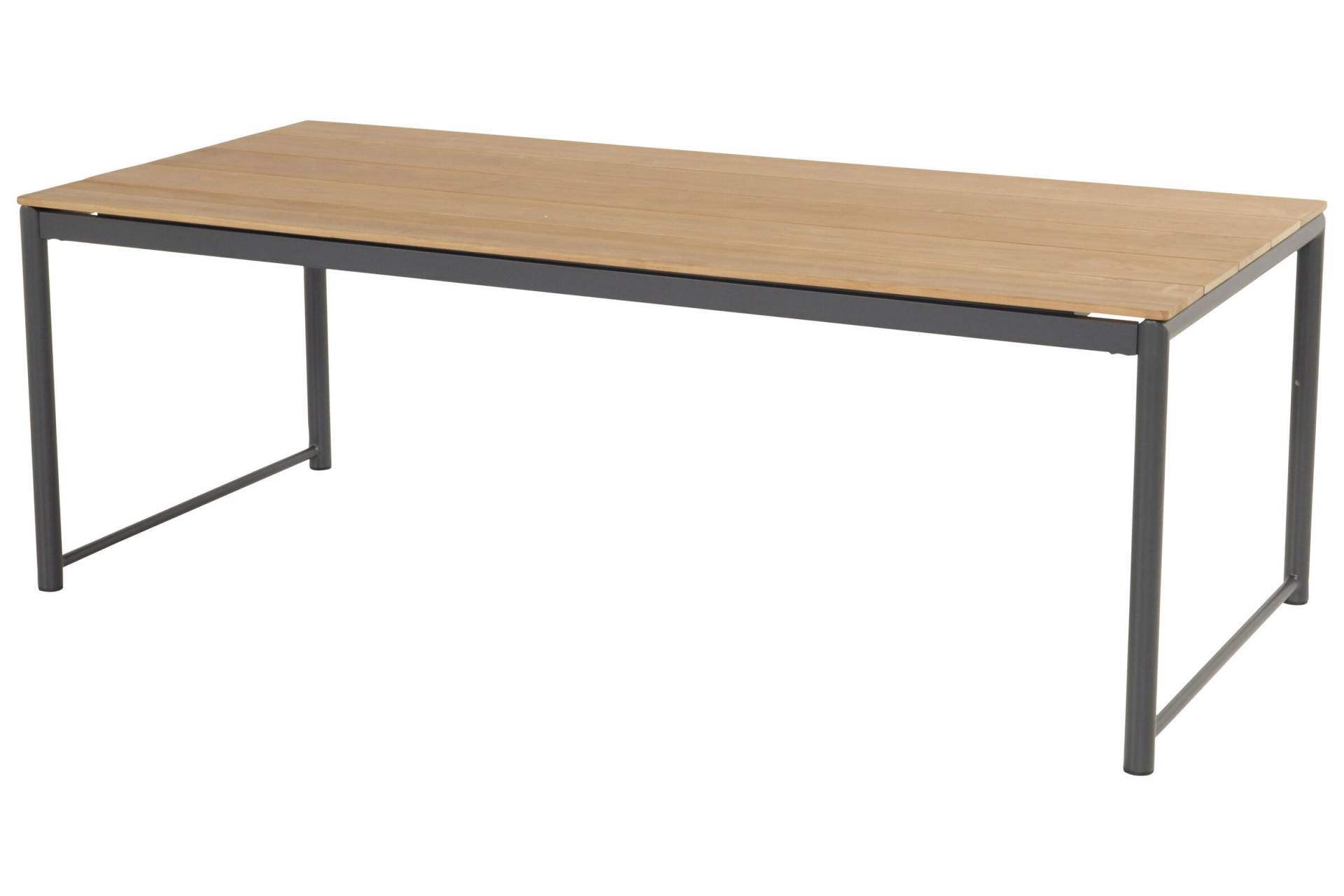 HARTMAN Fontaine Esstisch, anthrazit/beige, Aluminium/Teak, 220x100cm, U-Gestell, FSC Teak von Hartman