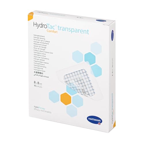 Hartmann 685928 HydroTac Transparent comfort Hydrogel-Verband, Steril, 6.5cm Breite x 10cm Länge, 10 Stück von Hartmann