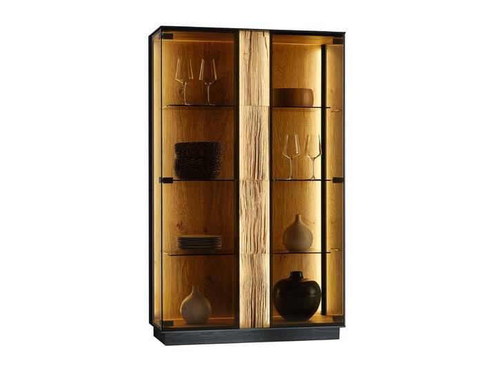 Hartmann Kilva Highboard-Vitrine 8092 in Kernesche anthrazit gebeizt Massivholz mit Spaltholzapplikationen in Kerneiche Natur Beleuchtung optional Hartmann Kilva Highboard-Vitrine 8092 in Kernesche anthrazit gebeizt Massivholz mit Spaltholzapplikationen in Kerneiche Natur Beleuchtung optional von Hartmann