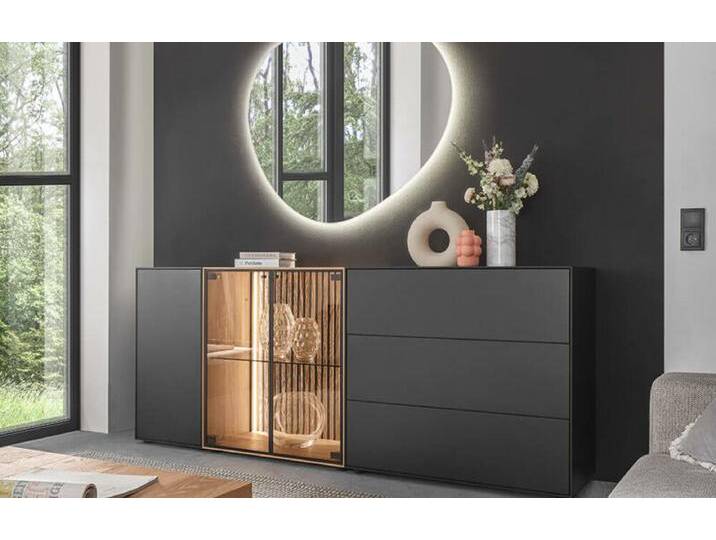 Hartmann Sideboard SELINO in Birke massiv anthrazit lack. von Hartmann