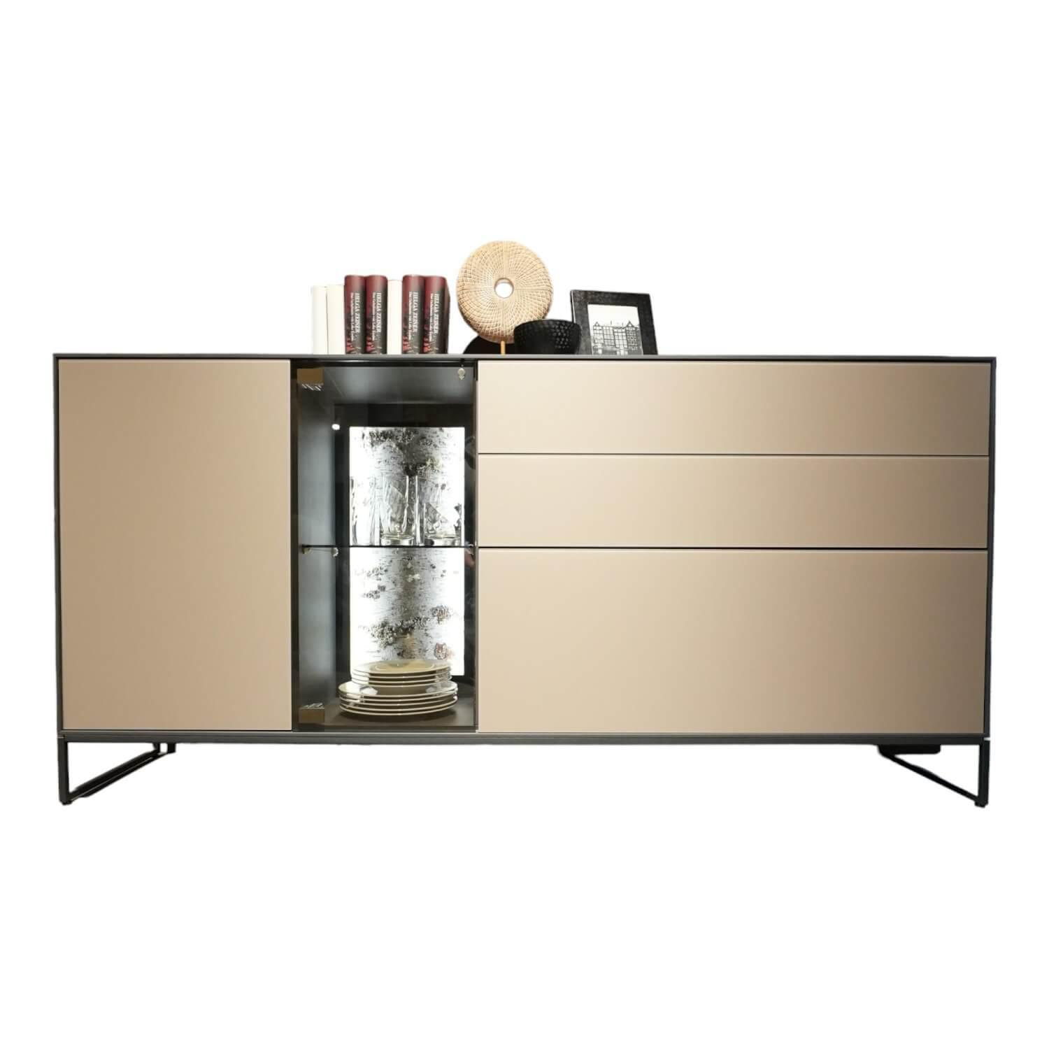Sideboard Alva Kernbirke Massiv Harmaa Mit Vitrinen Beleuchtung Kufen 3110W 1191... Sideboard Alva Kernbirke Massiv Harmaa Mit Vitrinen Beleuchtung Kufen 3110W 1191... von Hartmann