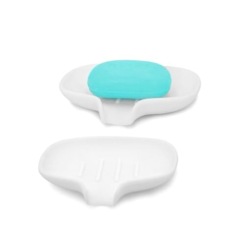 2 Stück Silikon Seifenschale, Küche Seifenschale-Selbst entwässernde, großer Schwamm Halter für Küchenspüle, Seifenhalter für Küchenspüle von HarttiHome