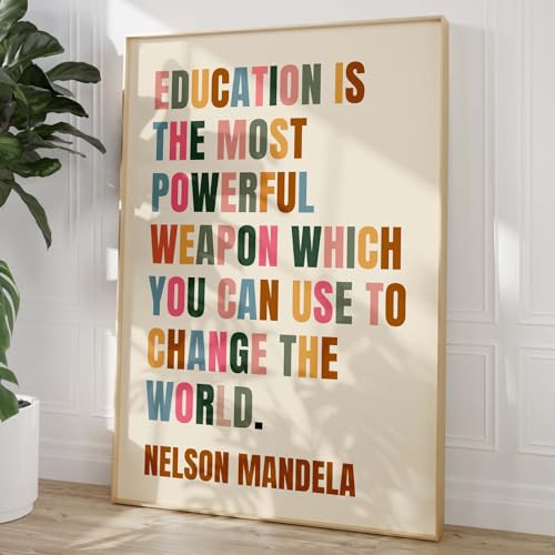 Nelson Mandela Gemälde inspirierendes Wort Wandkunst Bildung Zitat Poster Motivierendes Kunstwerk Positive Leinwand Wandkunst Moderne pädagogische Poster Bunte inspirierende Leinwand 40,6 x 61 cm Nelson Mandela Gemälde inspirierendes Wort Wandkunst Bildung Zitat Poster Motivierendes Kunstwerk Positive Leinwand Wandkunst Moderne pädagogische Poster Bunte inspirierende Leinwand 40,6 x 61 cm von Haruhiart