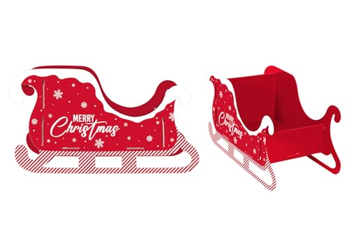 Harvey & Mason Santa's Been Sleigh - dekorative Schlittenform aus Fester Pappe mit Aufschrift Merry Christmas, ca. 50 cm Länge von RSW