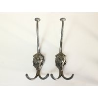 Set Von 2 Metall Antik Löwenkopf Garderobenhaken, Wandhaken, Dekorative Löwen Aufbewahrungslösung von HarveysBarn