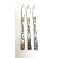 Wm. Rogers & Son #12 Dessert Luncheon Messer 3Er Set Blumengriff von HarveysonBeverly