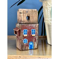 Rustikale Holzhäuser, Handbemalt, Dekohäuser, Alte Patina, Treibholzhäuser von Harzunikat