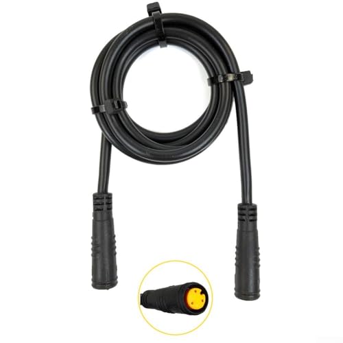 Hasaller 1 x 80 cm Stecker auf Buchse, 3/4/5-polig, wasserdicht, kreisförmig, E-Bike-Stecker, Verlängerungskabel, Kabelbaum, Steckdosenadapter (3-polige Buchse) von Hasaller